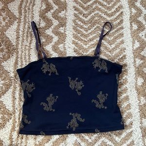 Cropped Navy Blue Dragon Cami